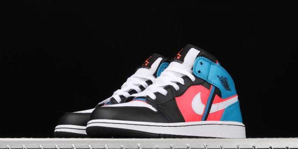 Womens Air Jordan 1 Mid Game Time GS Black White Blue Orbit for Sale