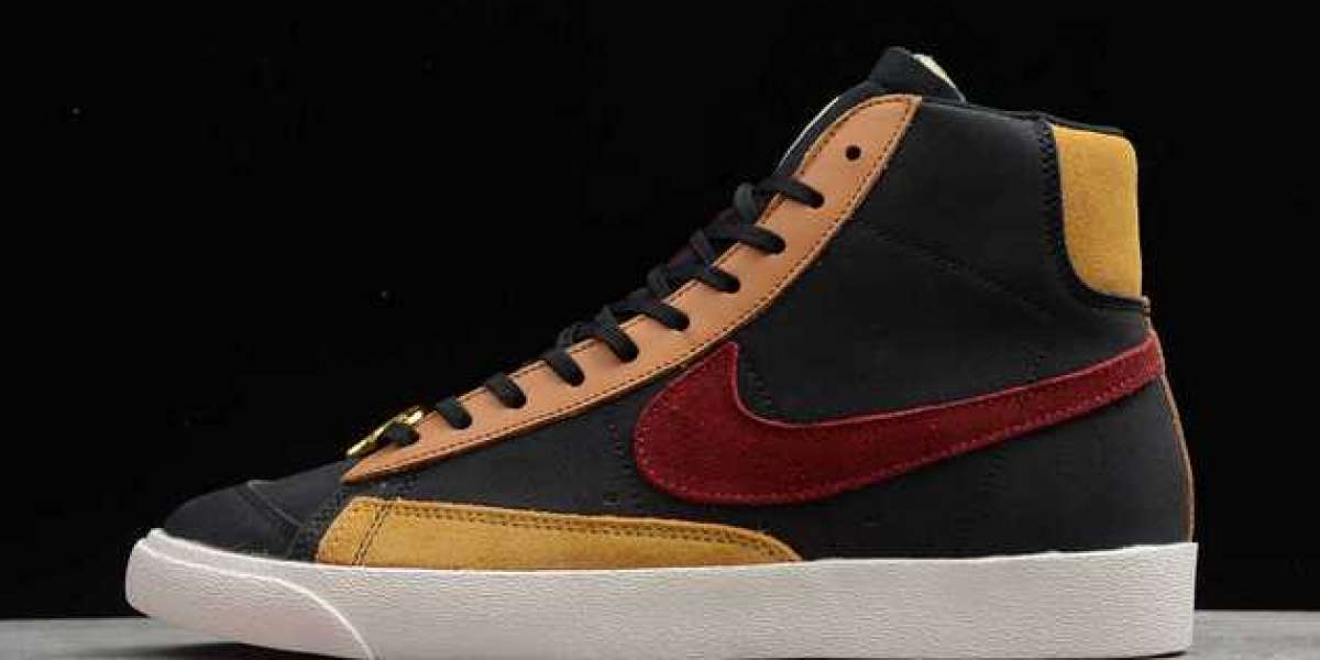 Nike Blazer Mid “Dorothy Gaters” Black/Team Red-University Gold-Flax 2020 Newest CU6442-001