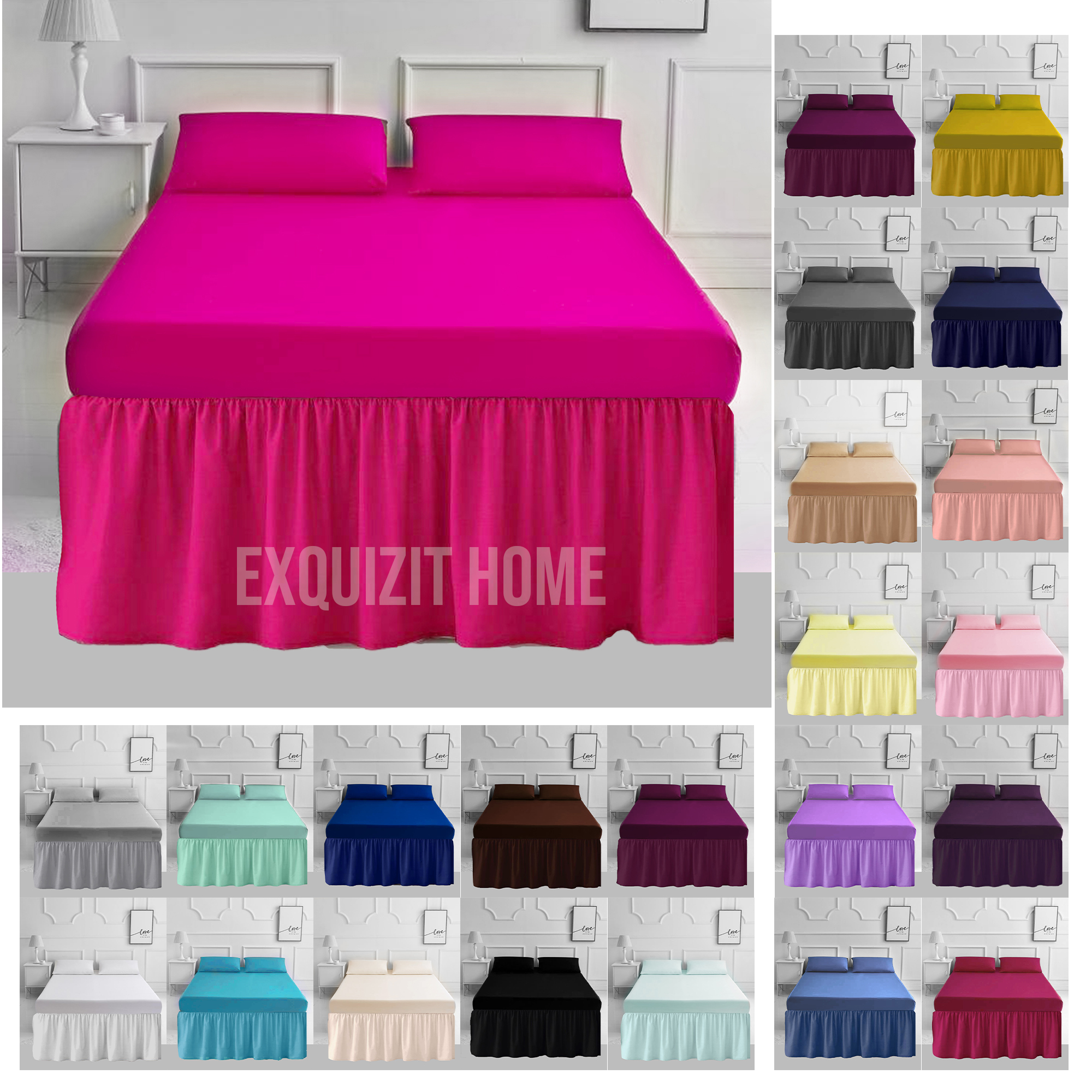 Plain Dyed BASE Polycotton Percale Easy Care Base Valance Sheet