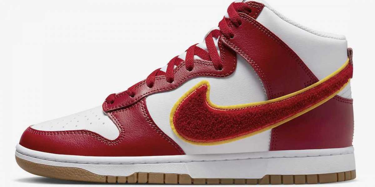 New Nike Dunk High "Chenille Swoosh" DR8805-101 Fleece Swoosh Logo!