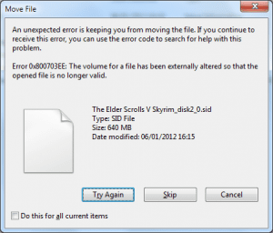 [FIXED] The Volume for a File has Been Externally Altered Error