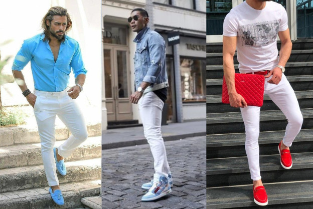 pop color with white pants