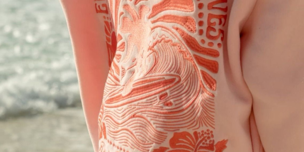 Unisex Pink Palm Puff “Everything Comes in waves pink palm