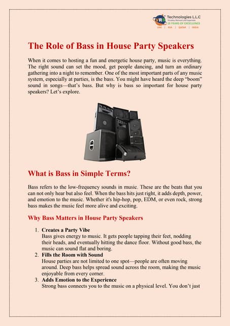 The Role of Bass in House Party Speakers | PDF