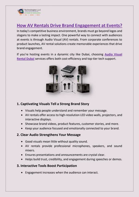 How AV Rentals Drive Brand Engagement at Events? | PDF