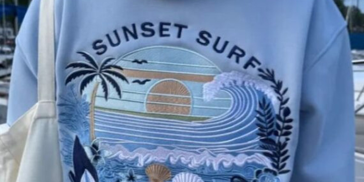 Sun-Kissed Comfort: Exploring the Sunset Surf Blue Hibiscus Hoodie