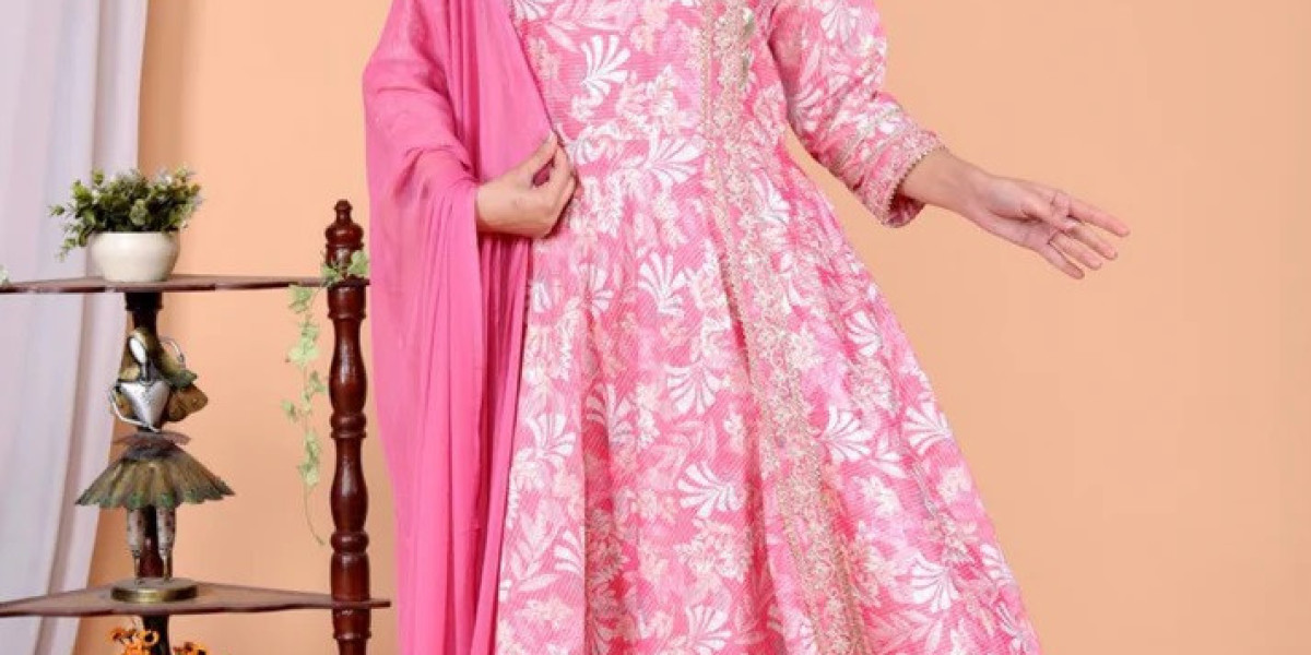 Embrace Grace and Comfort with a Printed Anarkali Kurta Set from Chaheti