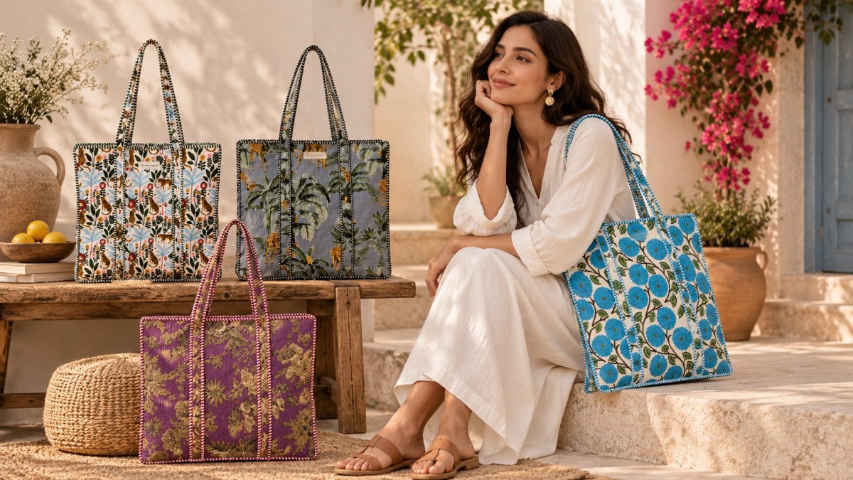 Why Handprinted Bags Add Character to Simple Looks