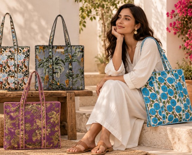 Why Handprinted Bags Add Character to Simple Looks