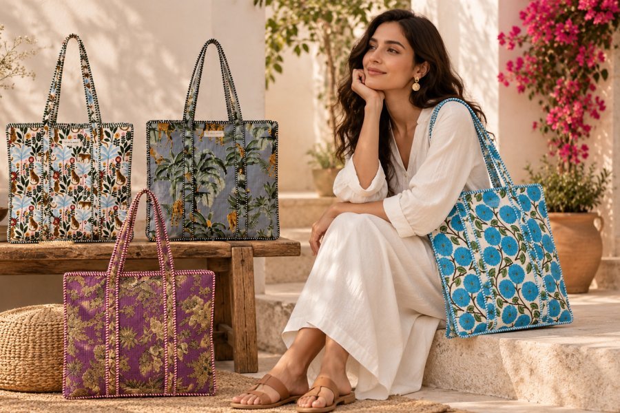 Why Handprinted Bags Add Character to Simple Looks