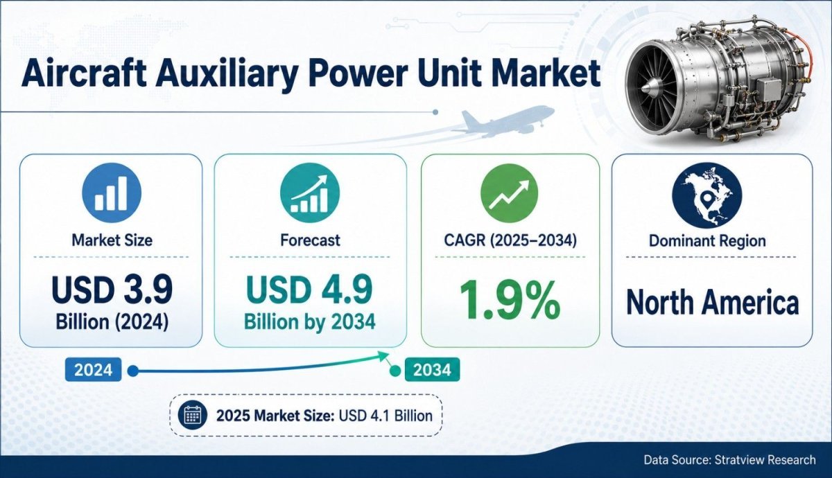 Aircraft Auxiliary Power Unit Market to Reach USD 4.9 Billion by 2034 as Global Fleets Expand